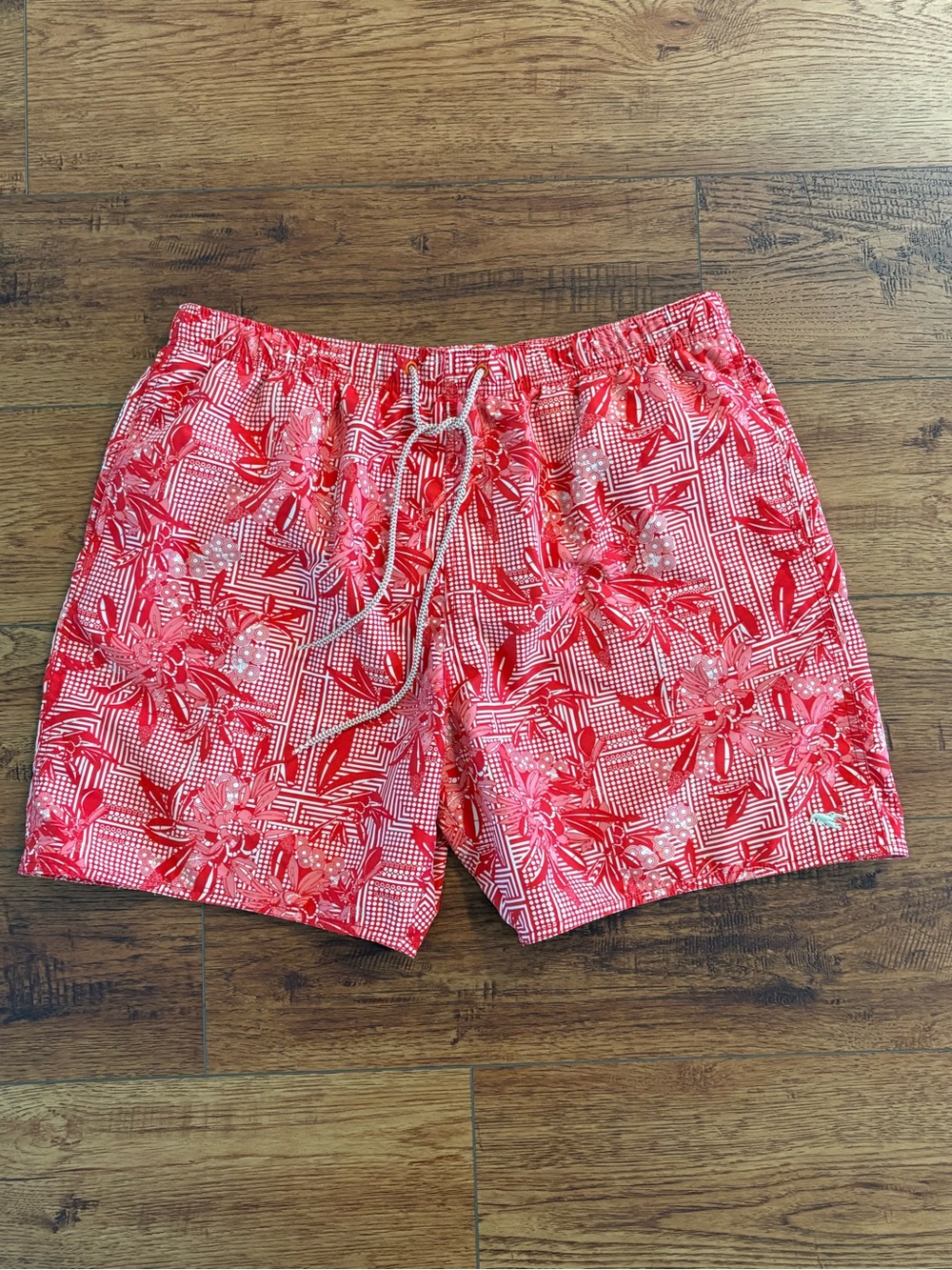 Ted Baker London Lobster Print Swim Trunks Men’s Size 6 US XL Red Orange